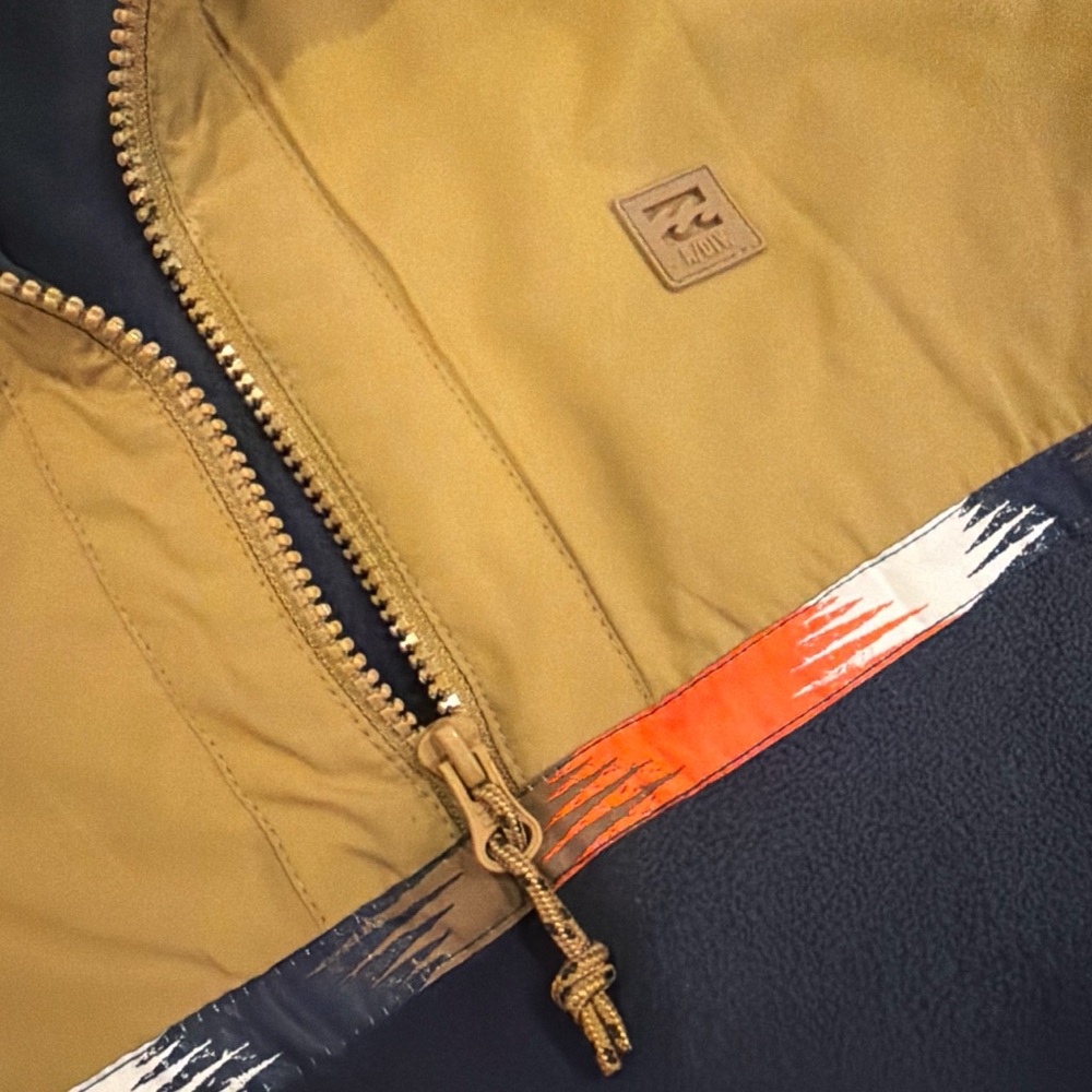 Billabong Men's Khaki & Navy Lightweight Jacket with Orange Accent